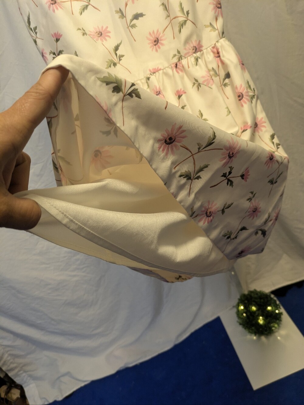 RED Valentino Cream Pink Daisy Floral Sleeveless Fit & Flare Mini Dress Size 36 - Picture 4 of 6